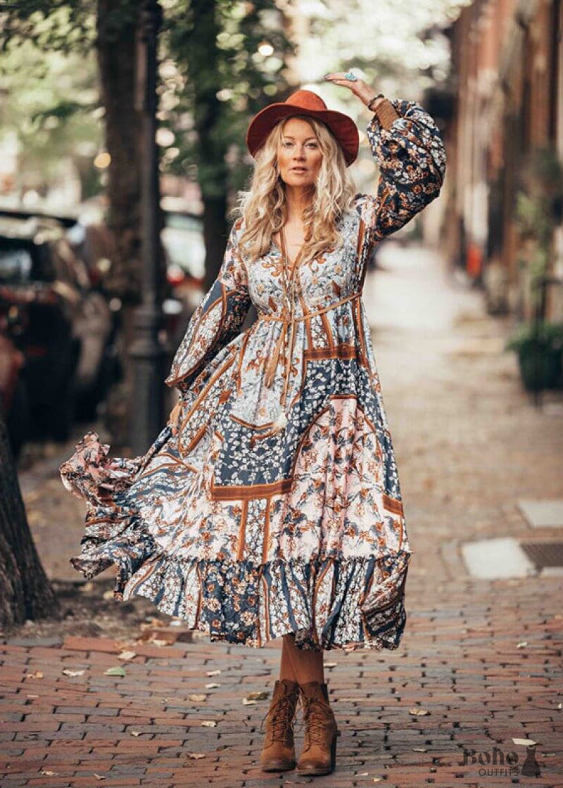 woman boho pleated dress Tulsi Cotton Pleated Dress