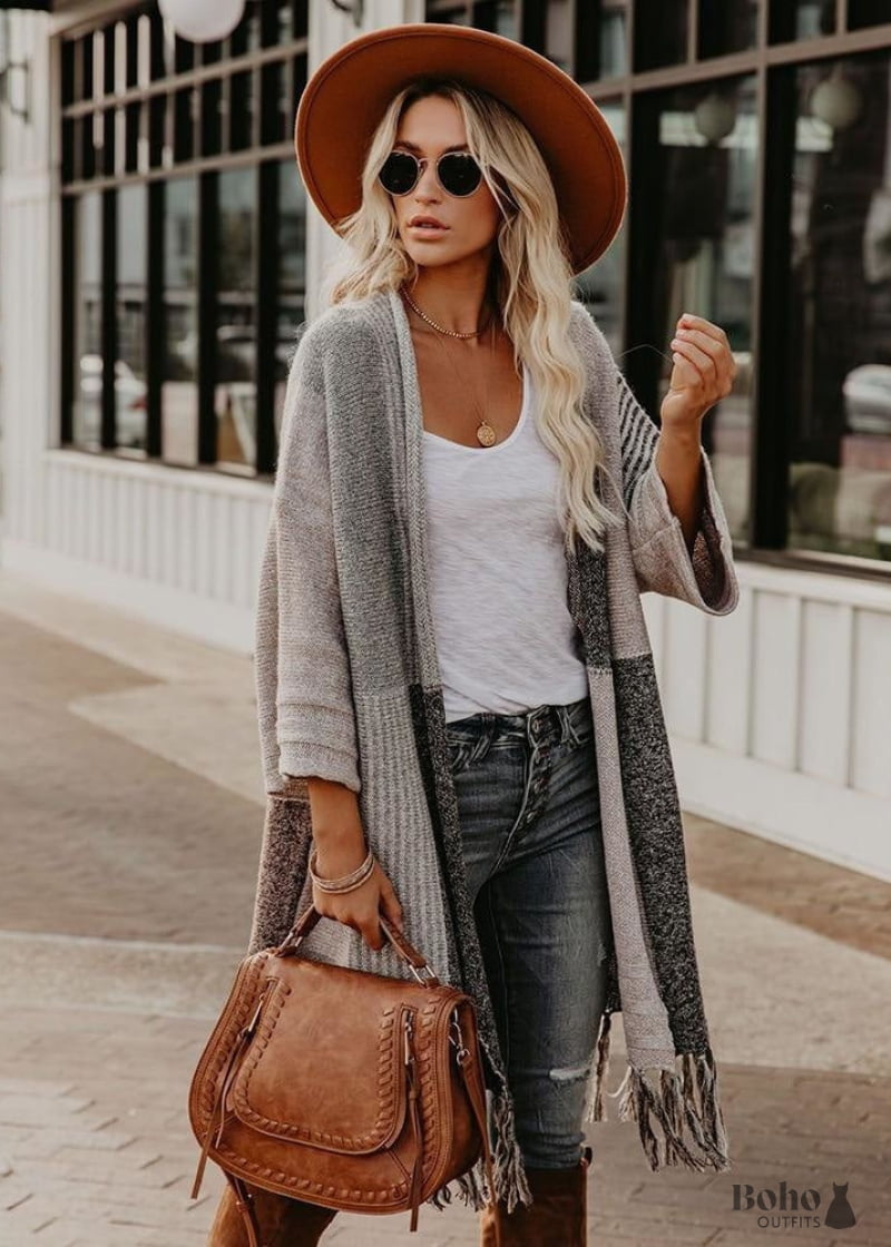 Knit Wear Long Boho Sweaters Long Cardigan Boho Chic Cardigan