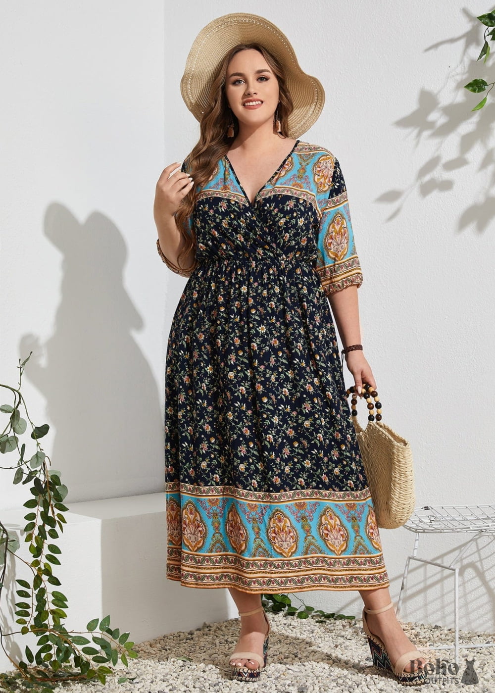 blue dress for baby girl Boho Plus Size Brooklyn Maxi Dress For Women