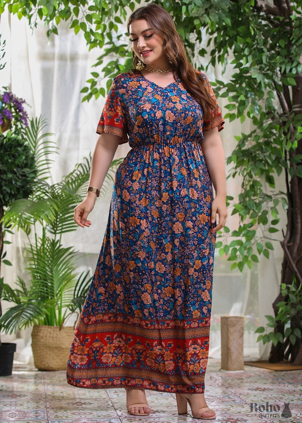 Maxi Dress For Women's Plus Size Boho Clothing Bohemian