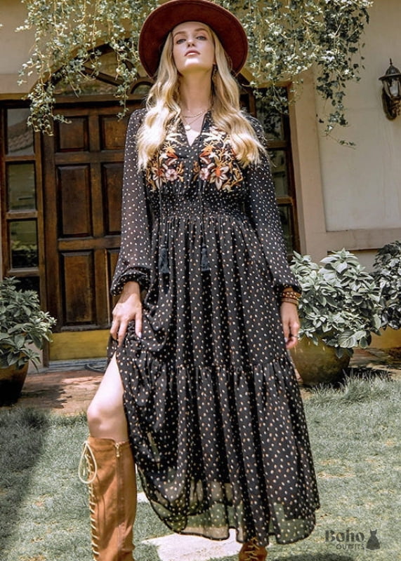 Embroidered Black Dress - Boho Dress Official Embroidered Black Dress - Boho Dress Official