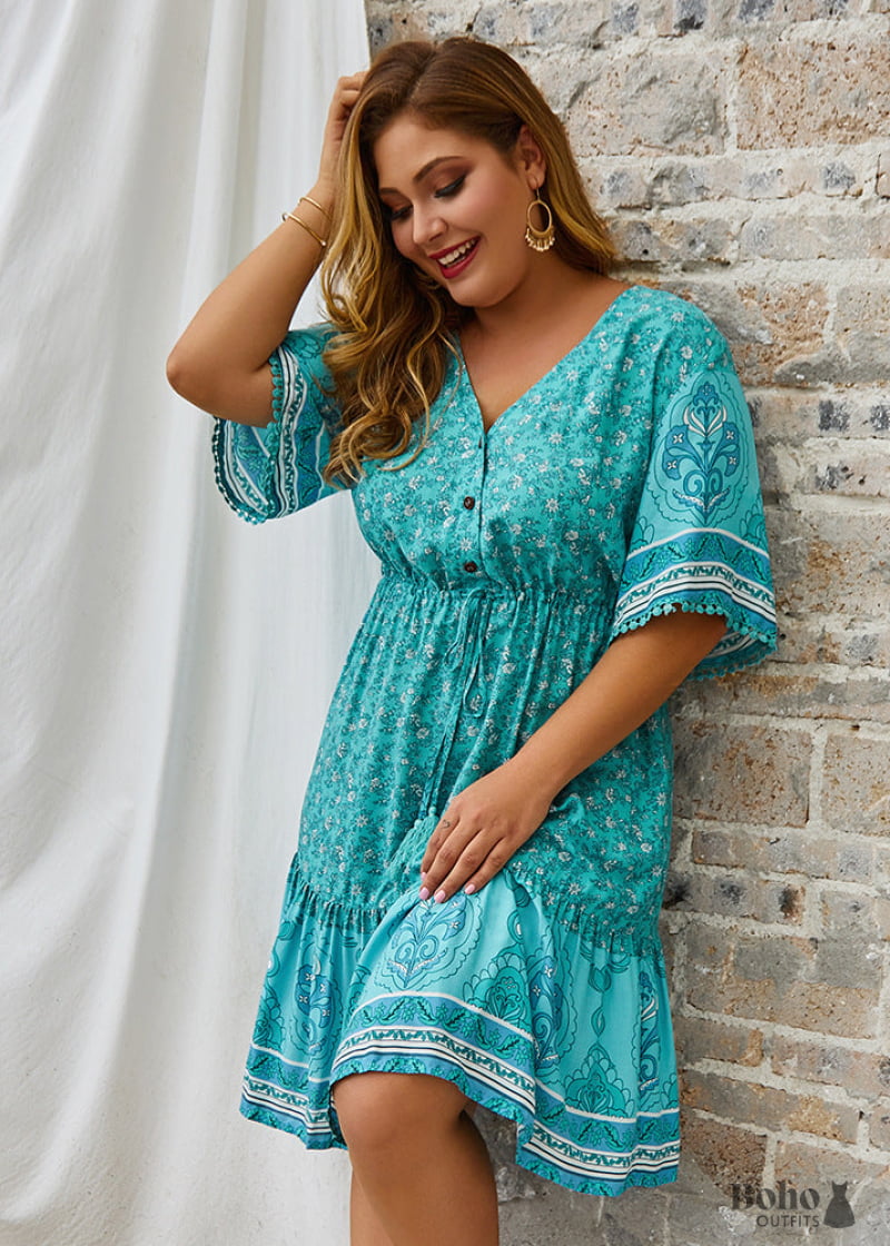 plus size boho mini dress Plus Size Boho Agathe Lace Mini Dress