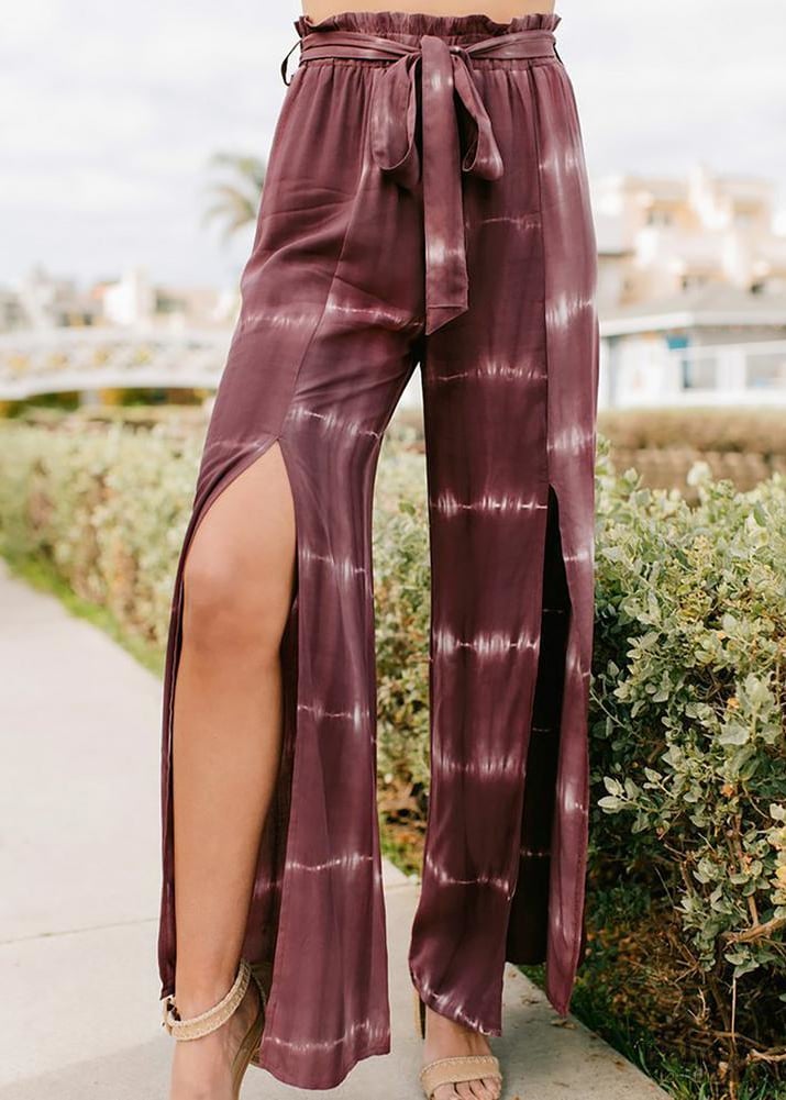 Summer Print Boho Pant Suits Women 2 Piece Sets Spaghetti Strap Crop Tops  Split Wide Leg Pant 2021 Sexy Beach Vacation Outfits - Pant Sets -  AliExpress